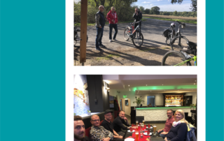 Bildcollage von einem Firmenarbeitstrip.