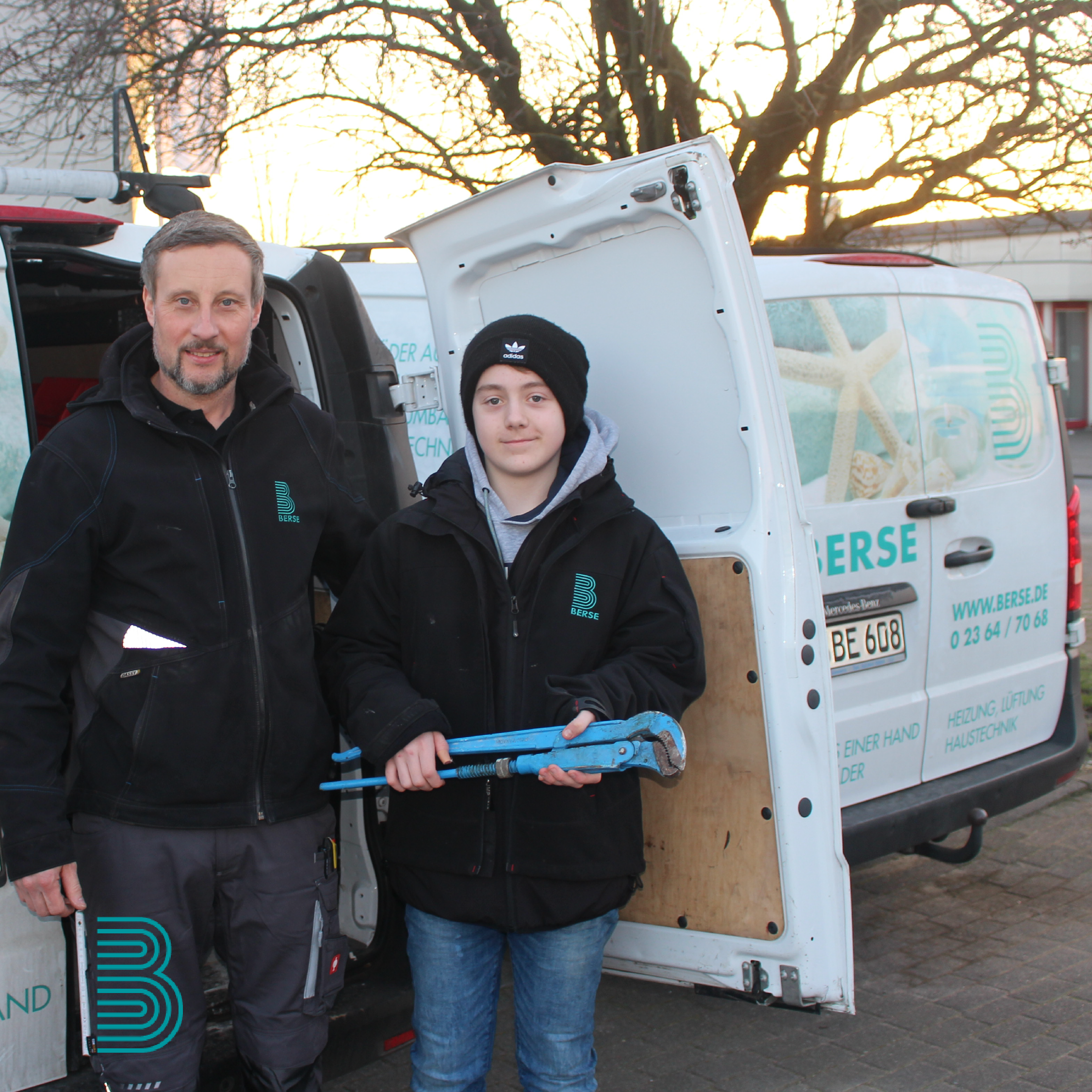Berse-Mitarbeiter und Praktikant Jan Schmitz, Schüler der achten Klasse der Alexander-Lebenstein-Realschule in Haltern.