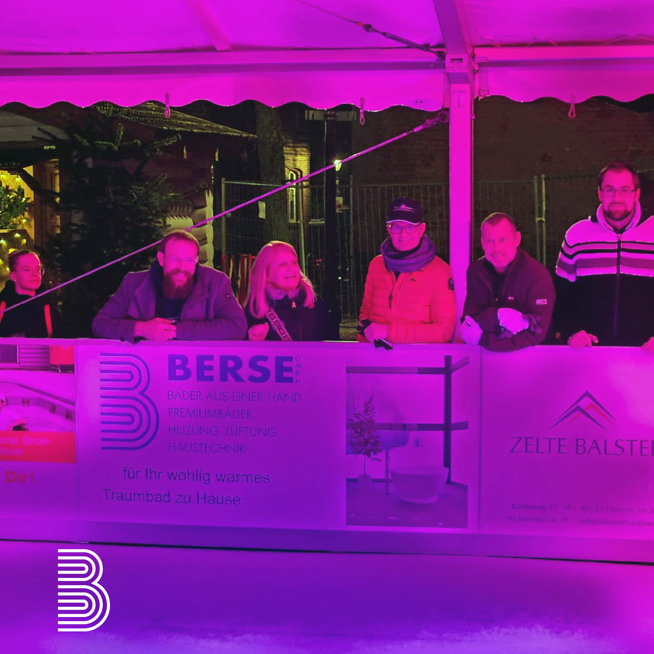 Team Berse an der Kunsteisbahn, die auch dieses Jahr wieder von unserer Firma mitgesponsert wird.