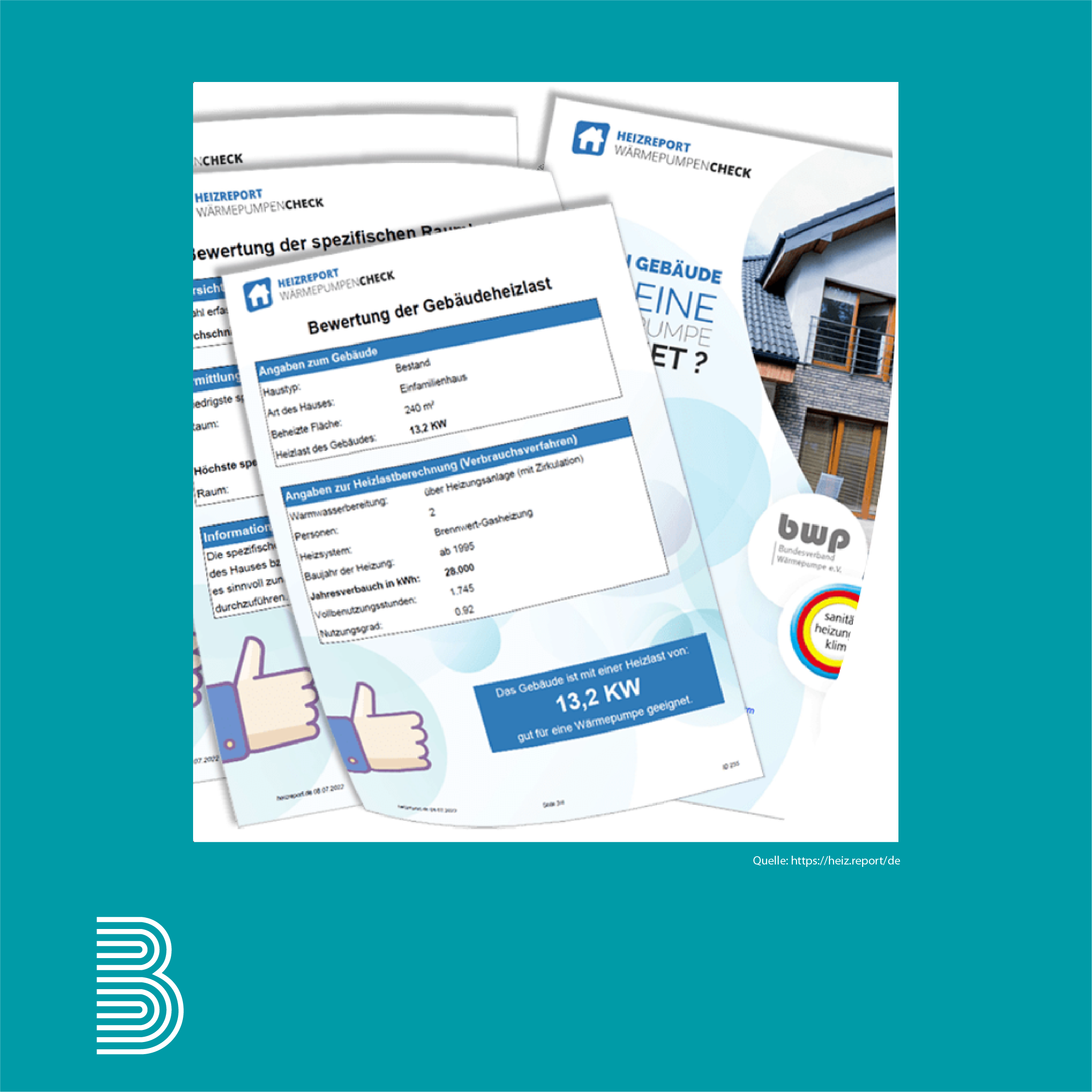 Bildcollage vom Heizreport