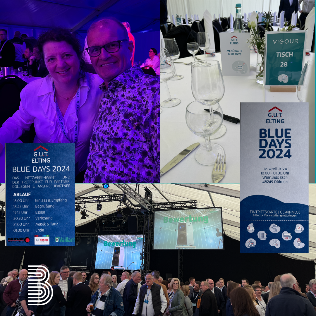 Collage aus Bildern eines Besuches einer Veranstaltung des Großhandels G.U.T. Elting