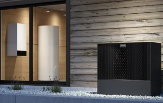 Wärmepumpe vor Immobilie.