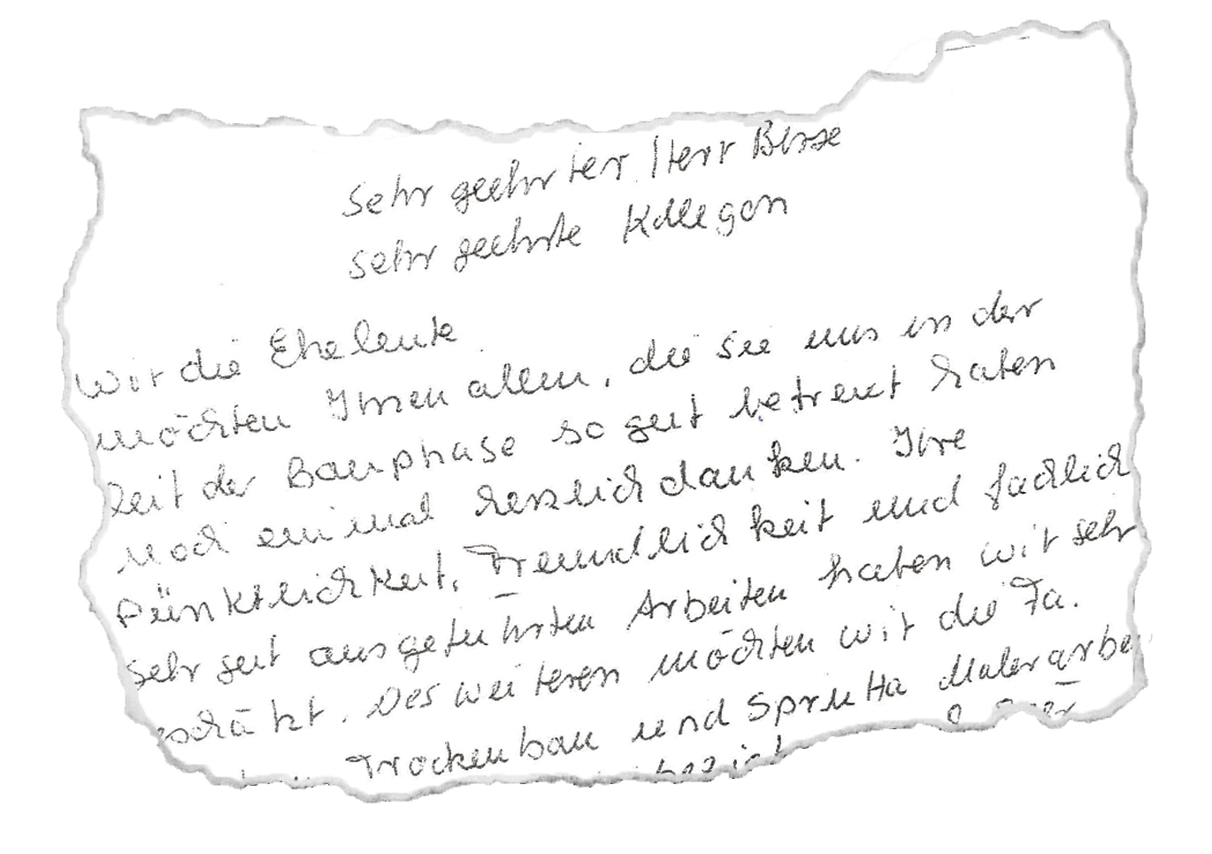 Ausschnitt eines Empfehlungsschreibens für die Berse GmbH.