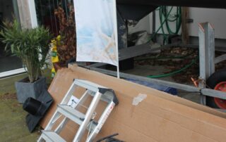 Unsere Kommissionierung findet nun unter freiem Himmel statt.