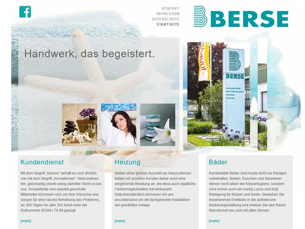 Screenshot der neuen Internetseite der Berse GmbH.