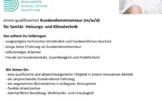 Stellenanzeige der Firma Berse.