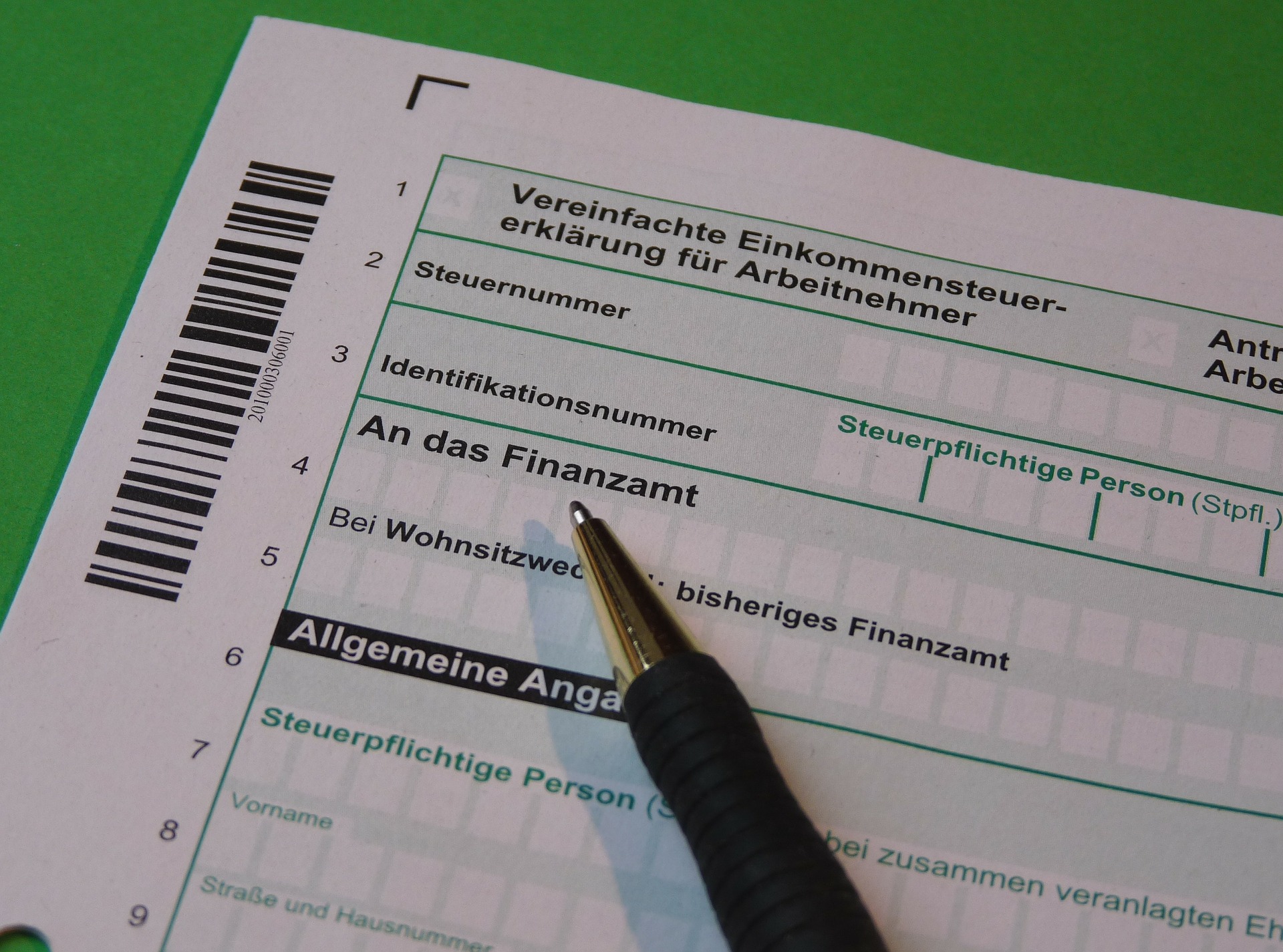Ein Steuerformular.